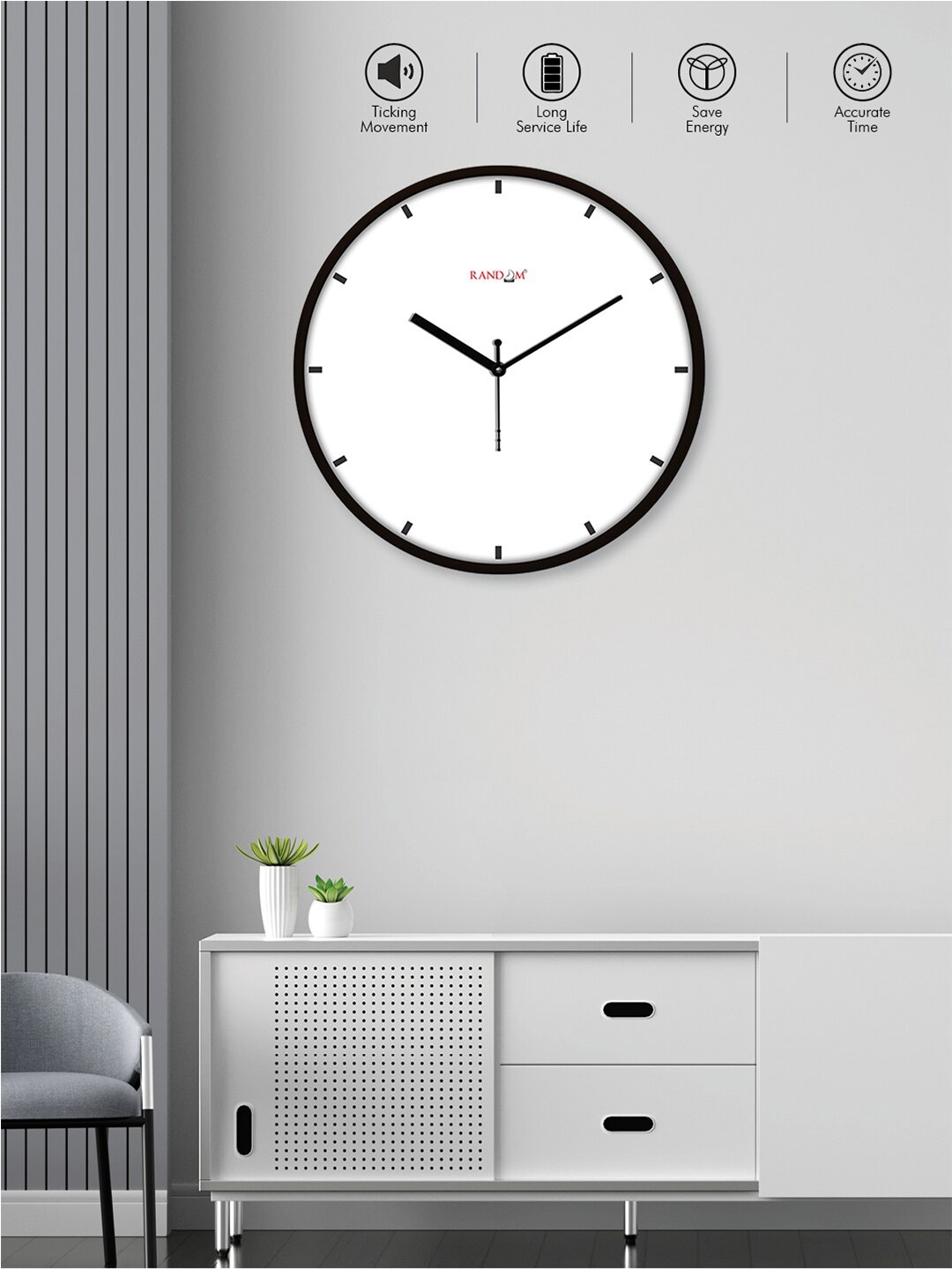 

RANDOM Black & White Classic & Modern Analogue Contemporary Wall Clock