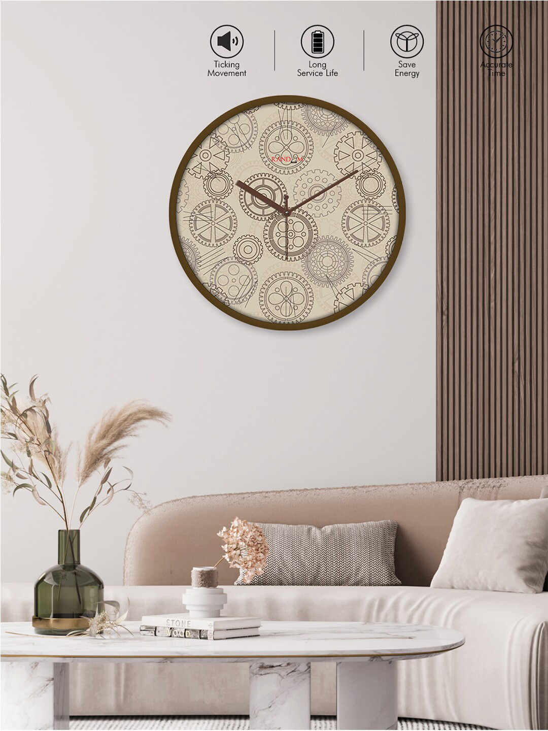 

RANDOM Brown Printed Analogue Contemporary Wall Clock