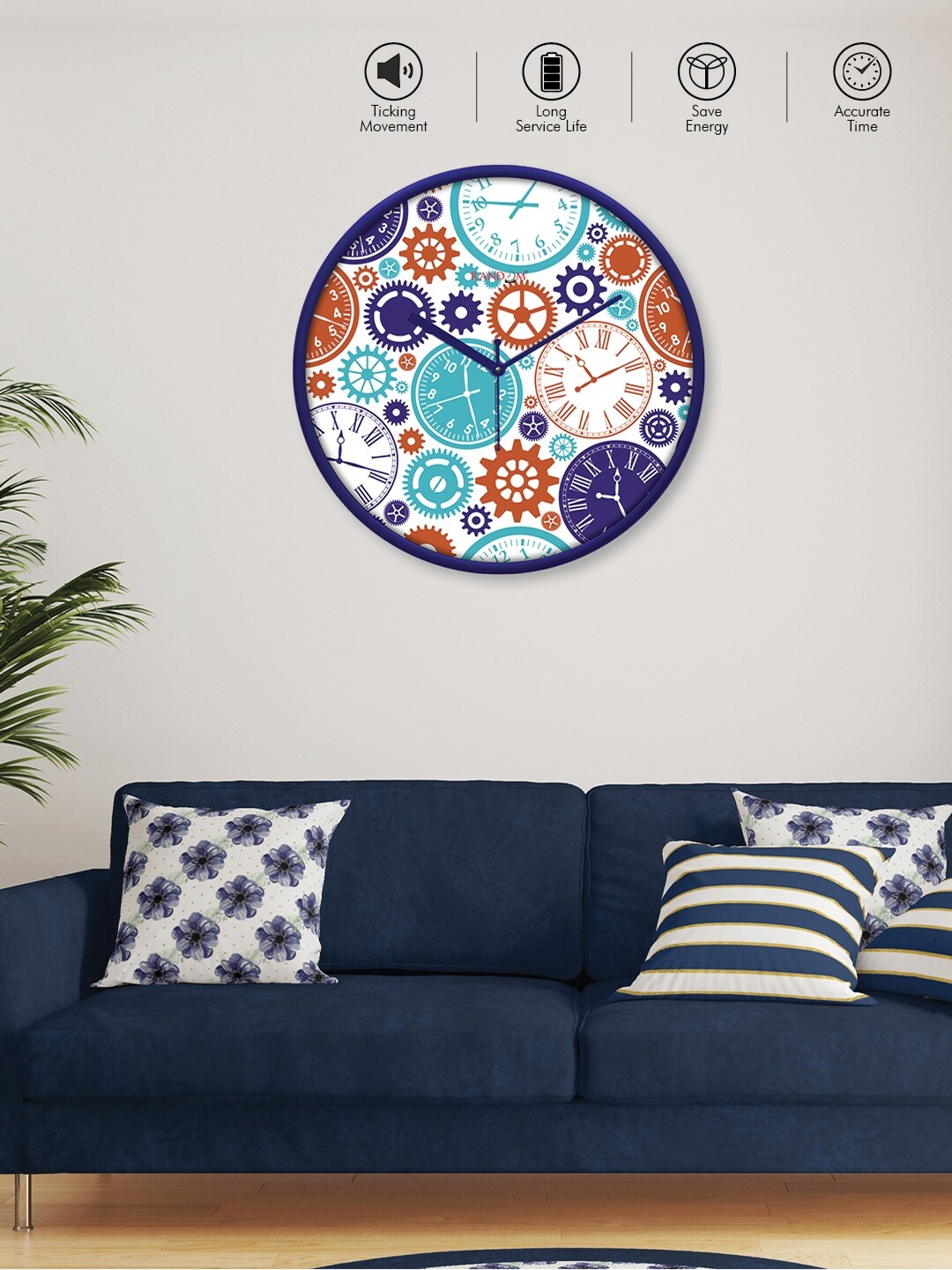 

RANDOM Blue & White Printed Analogue Contemporary Wall Clock
