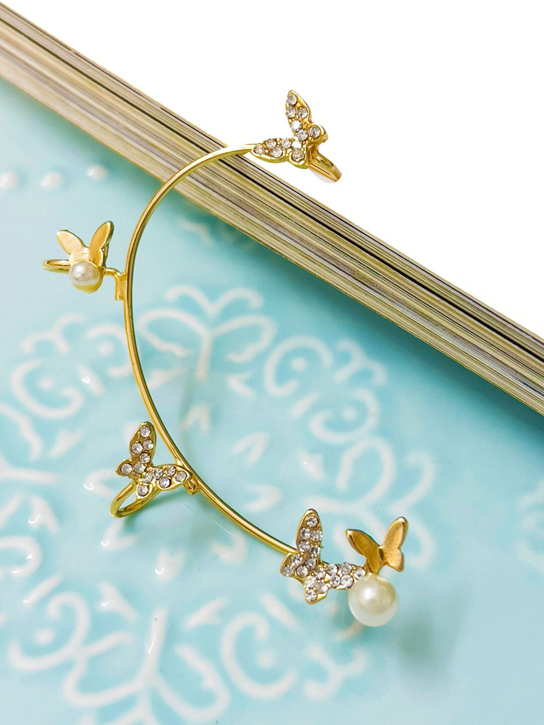 

Ayesha Gold-Plated Contemporary Ear Cuff Earrings
