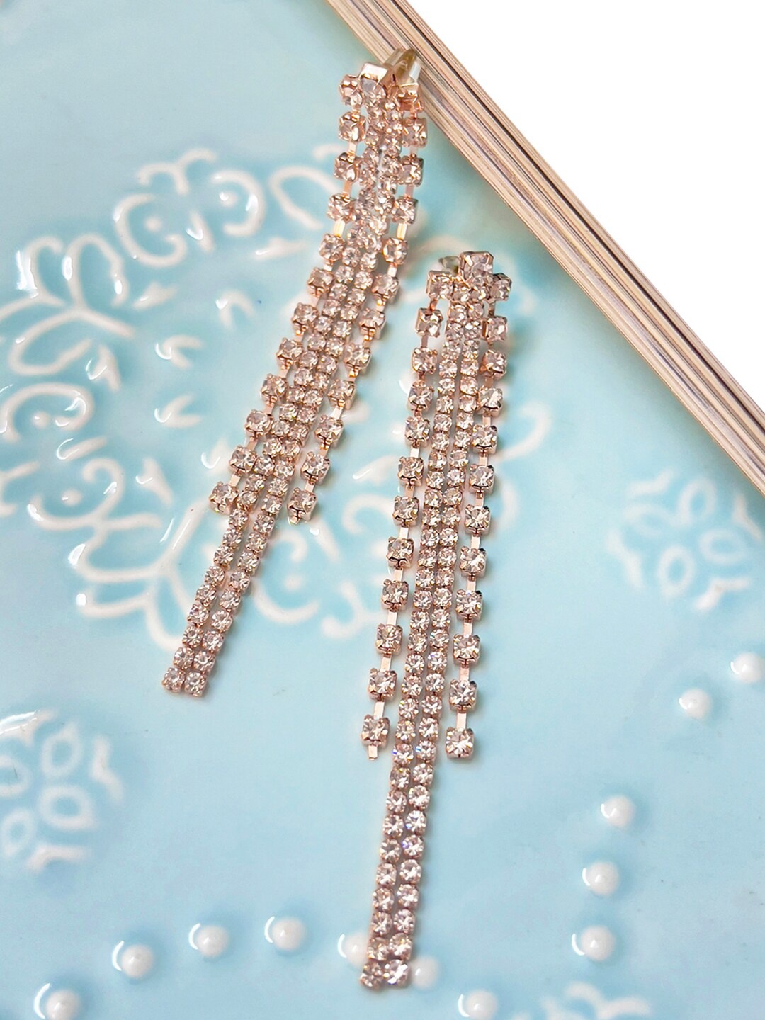 

Ayesha Rose Gold Contemporary Drop Earrings