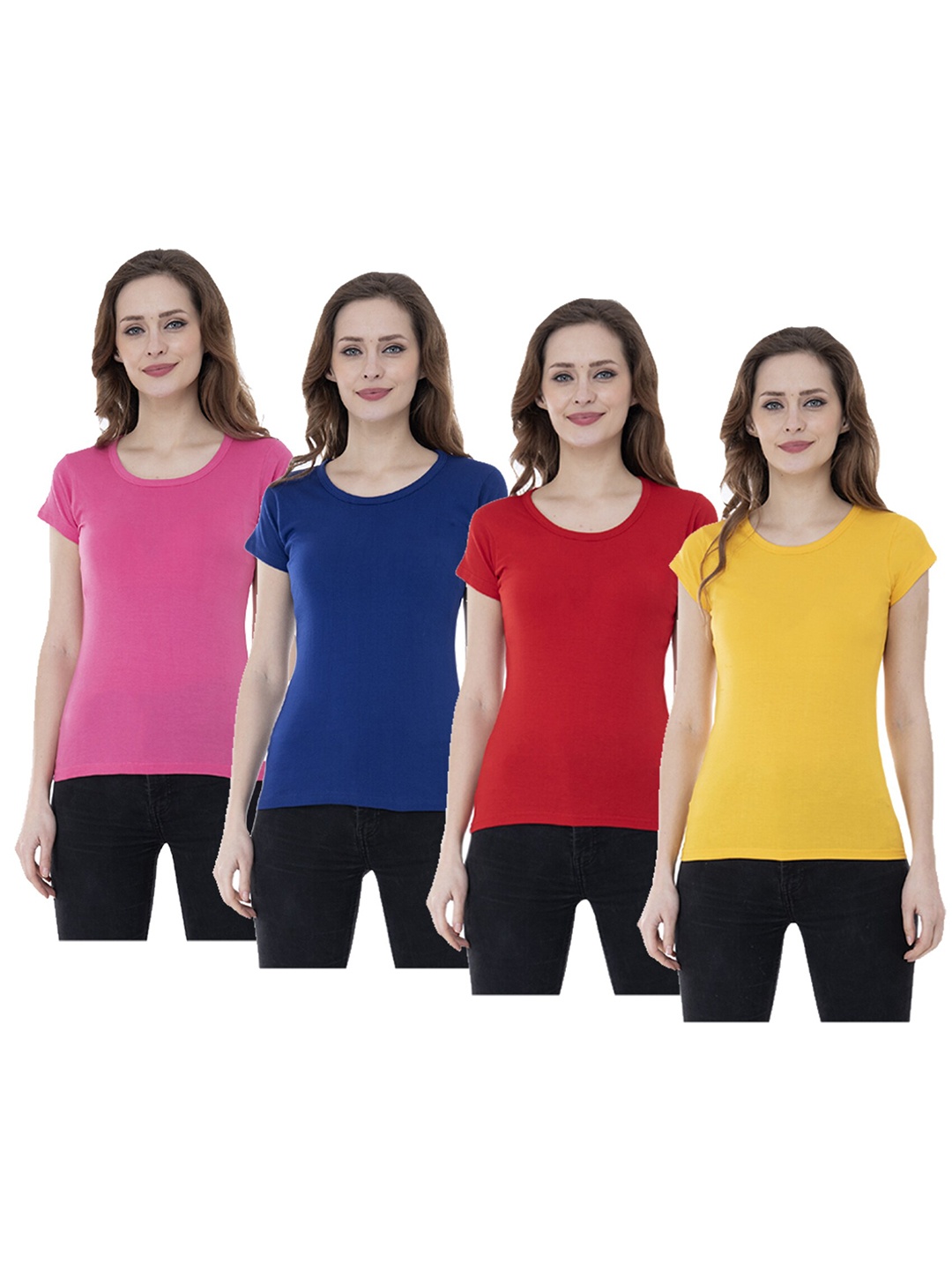 

IndiWeaves Women Multicoloured 4 T-shirt, Multi