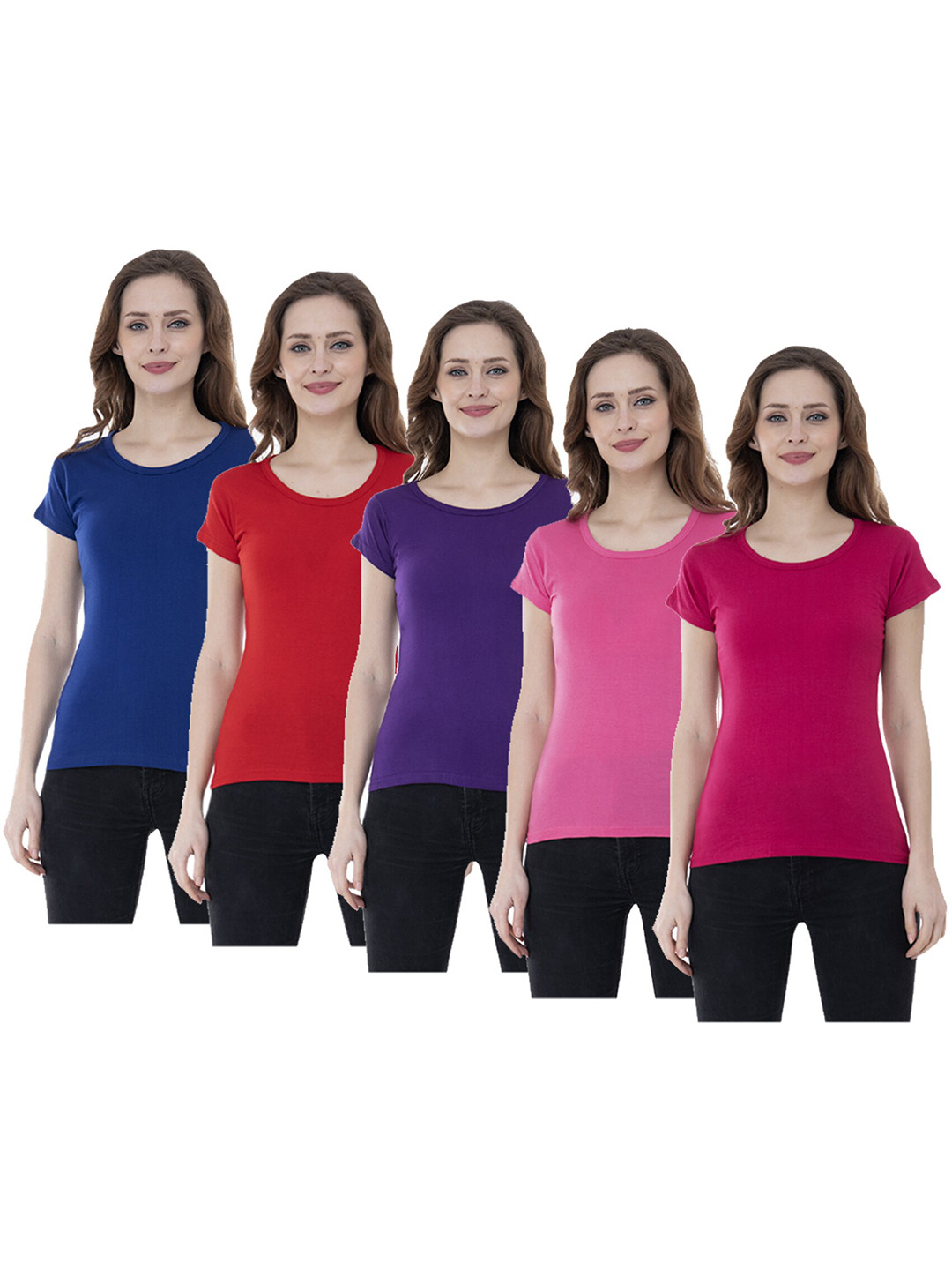 

IndiWeaves Women Multicoloured 5 T-shirt, Multi