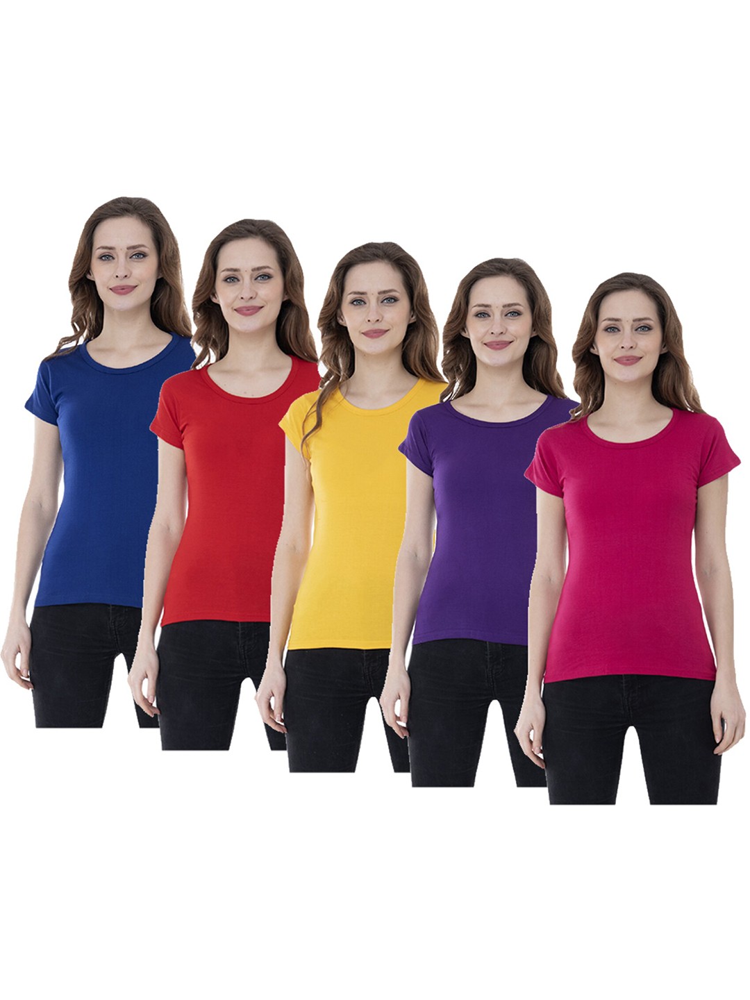 

IndiWeaves Women Multicoloured 5 T-shirt, Multi