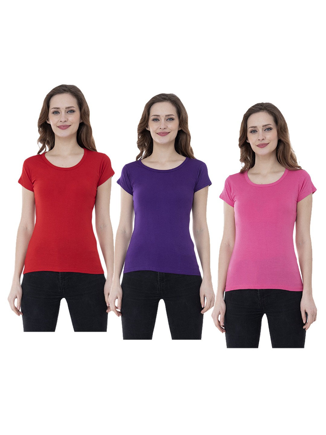 

IndiWeaves Women Multicoloured 3 Extended Sleeves Pockets T-shirt, Multi