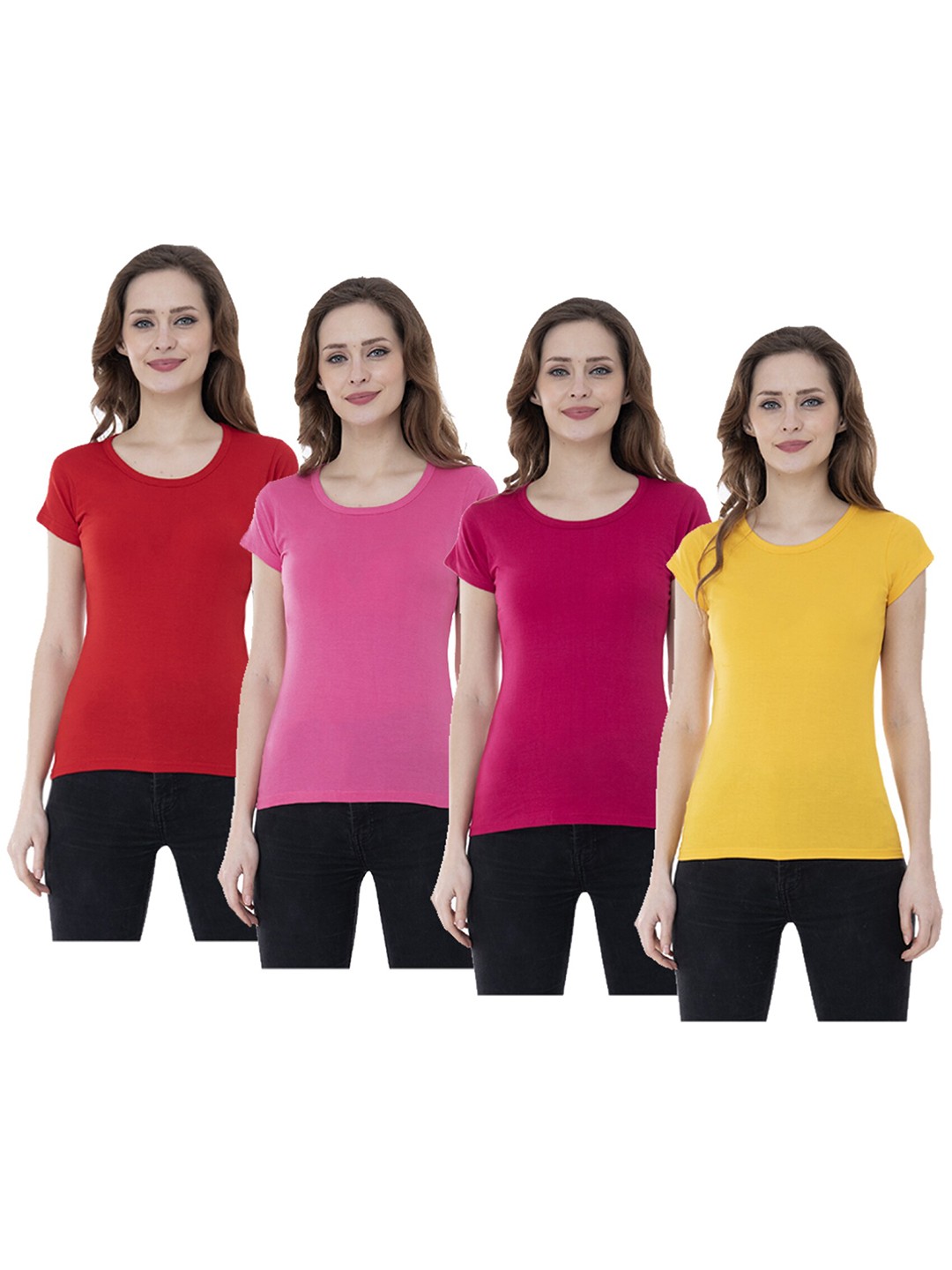 

IndiWeaves Women Multicoloured 4 Extended Sleeves Pockets T-shirt, Multi