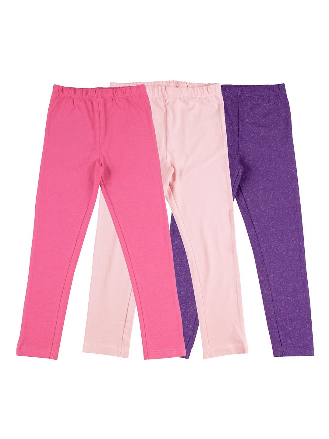 

JusCubs Girls Pack of 3 Ankle-Length Cotton Leggings, Pink