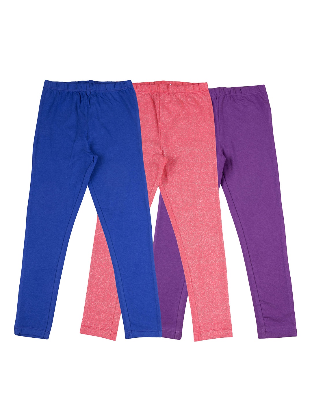 

JusCubs Girls Pack Of 3 Churidar-Length Cotton Leggings, Purple