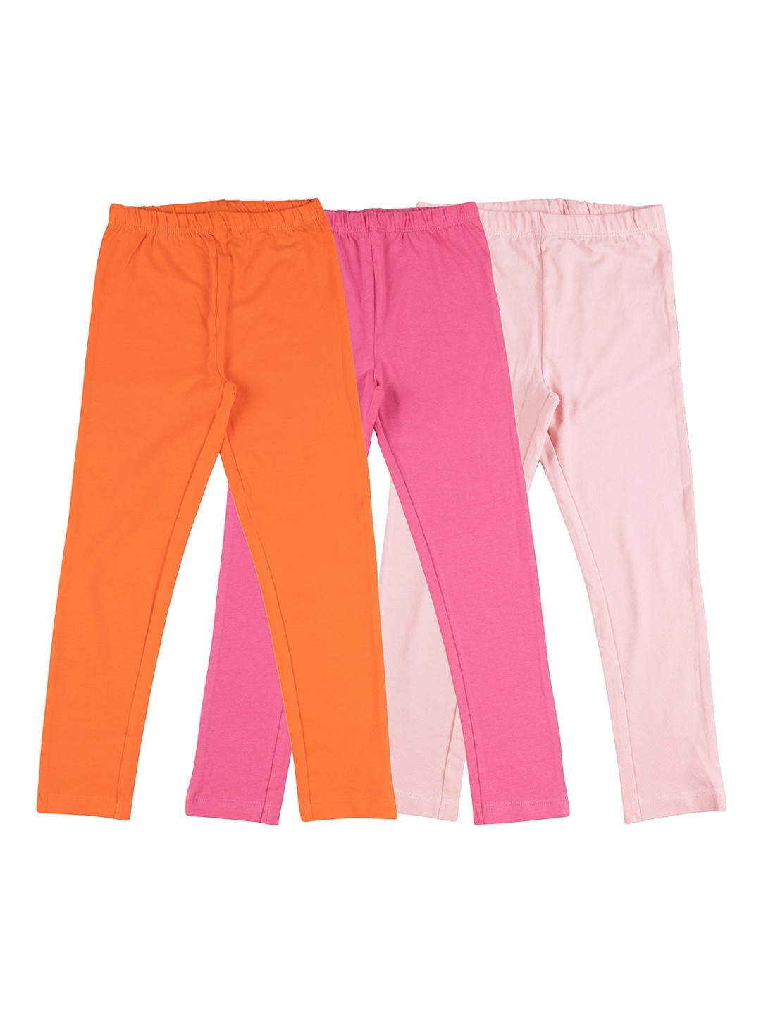 

JusCubs Girls Pack Of 3 Cotton Ankle-Length Leggings, Orange
