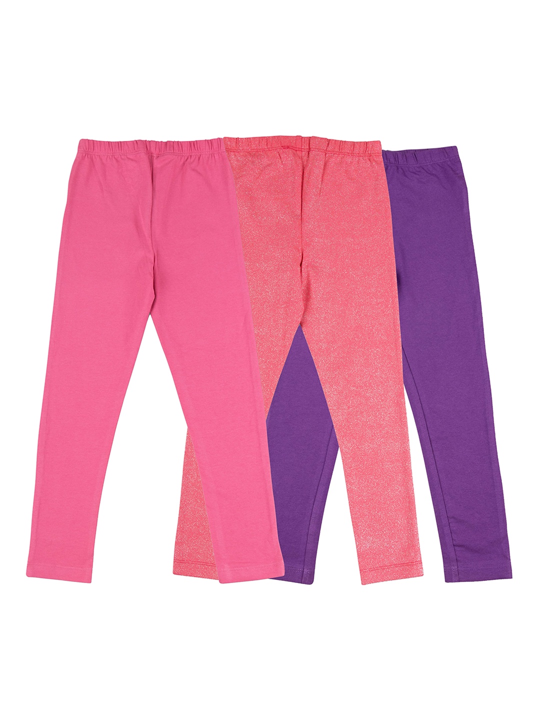 

JusCubs Girls Pack of 3 Cotton Ankle-Length Leggings, Pink
