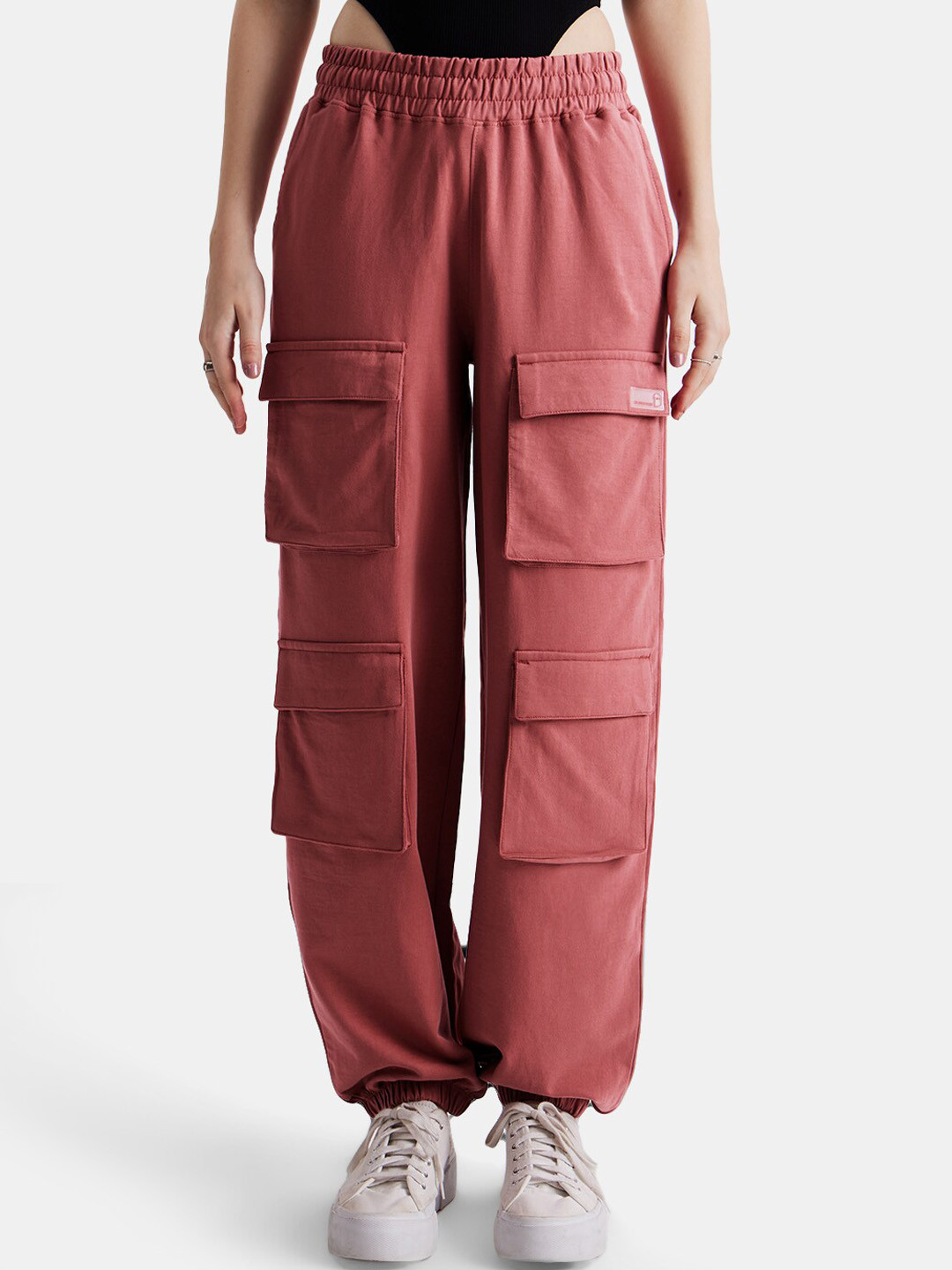 

The Souled Store Women Mid Rise Cotton Cargo Jogger, Brown