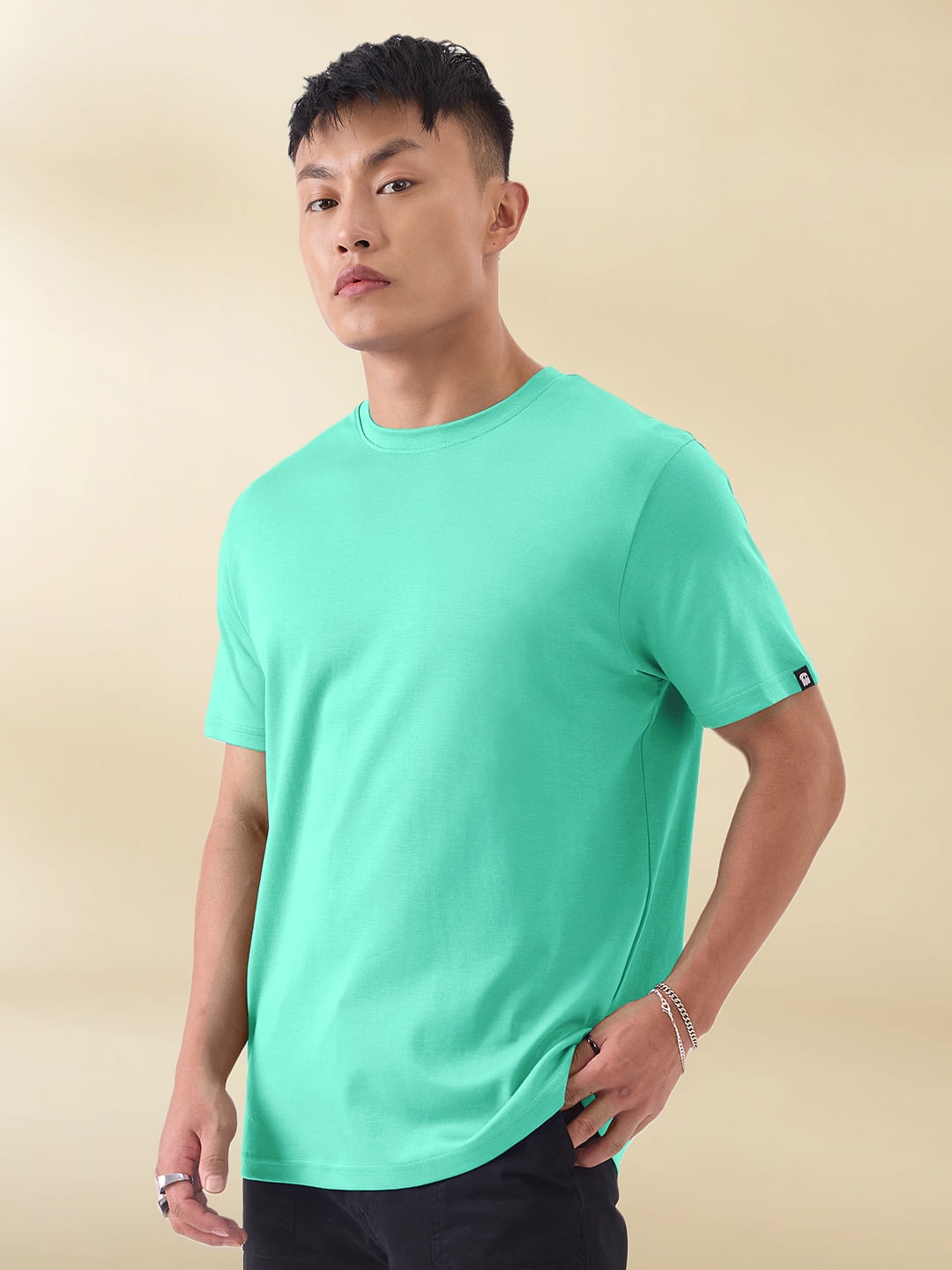 

The Souled Store Green Pure Cotton T-shirt