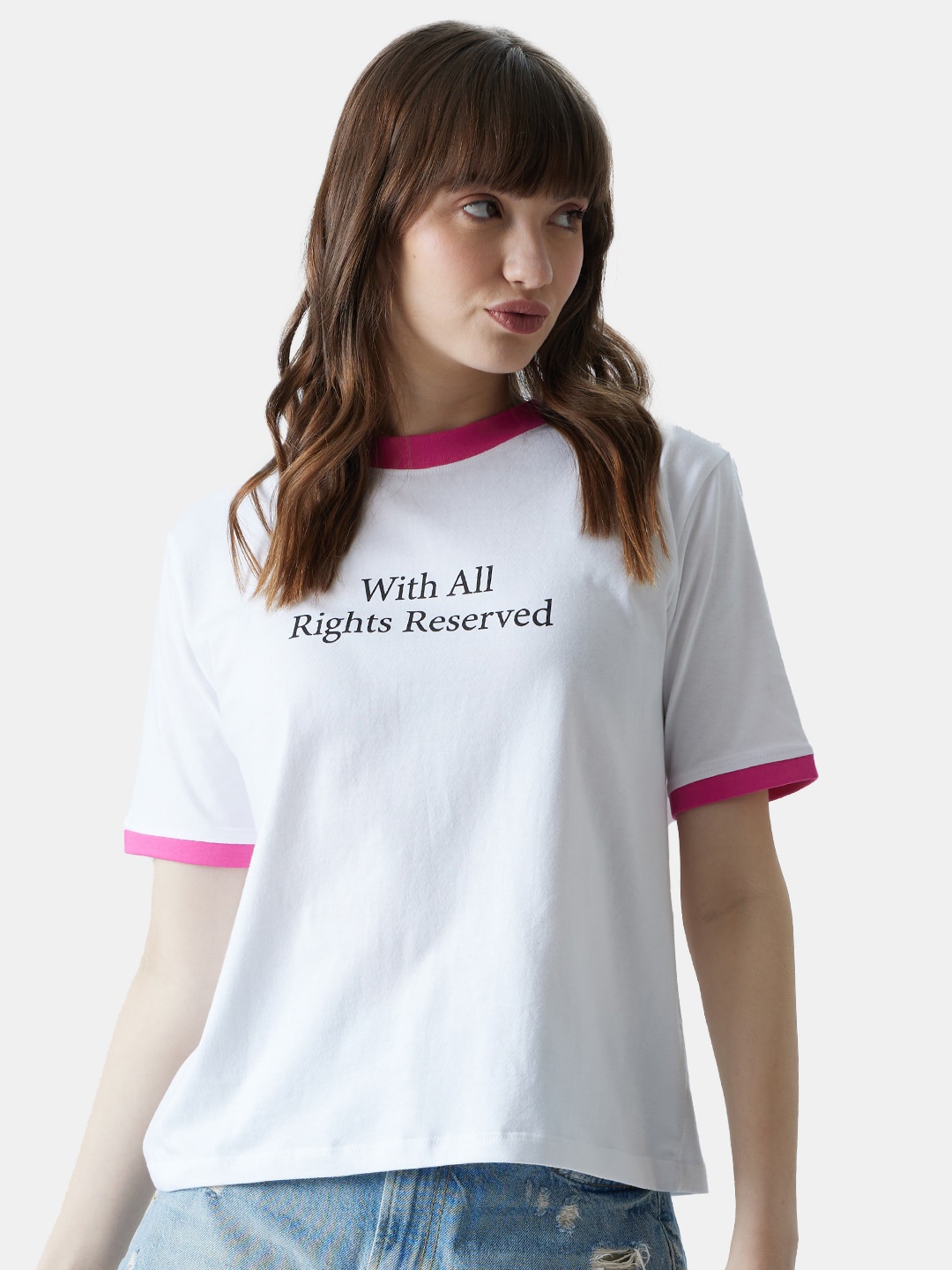 

The Souled Store White Typography Cotton T-shirt