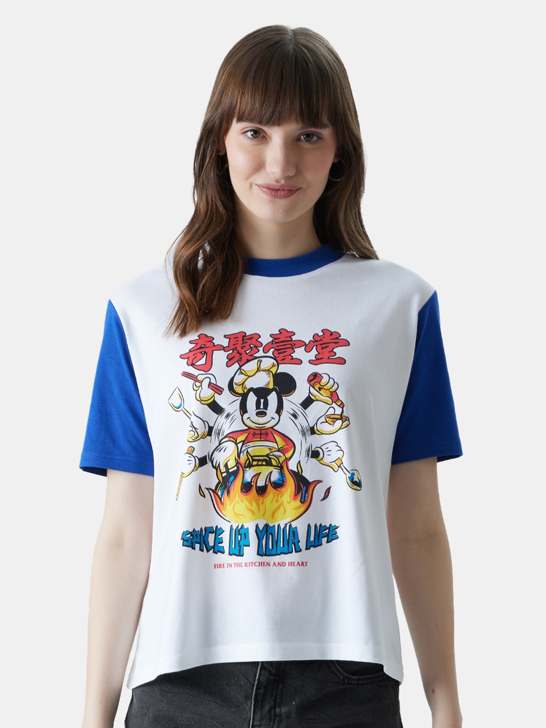 

The Souled Store White Typography Printed Cotton T-shirt