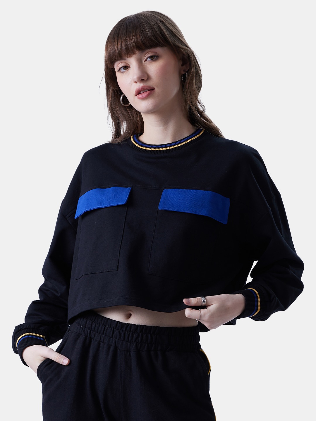 

The Souled Store Black Cotton Crop T-shirt