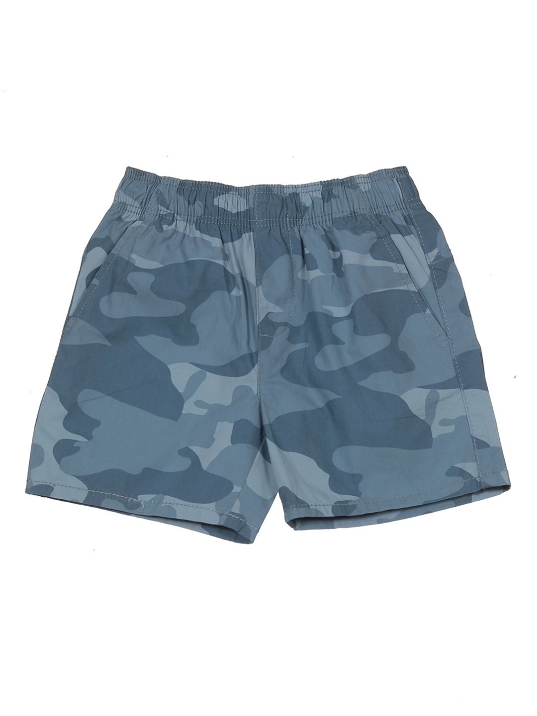 

Lil Lollipop Kids Camouflage Printed Pure Cotton Shorts, Blue