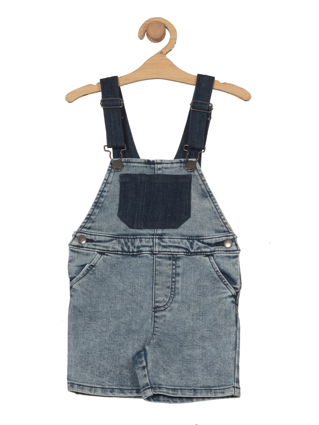 

Lil Lollipop Kids Cotton Relaxed Fit Denim Dungaree, Grey