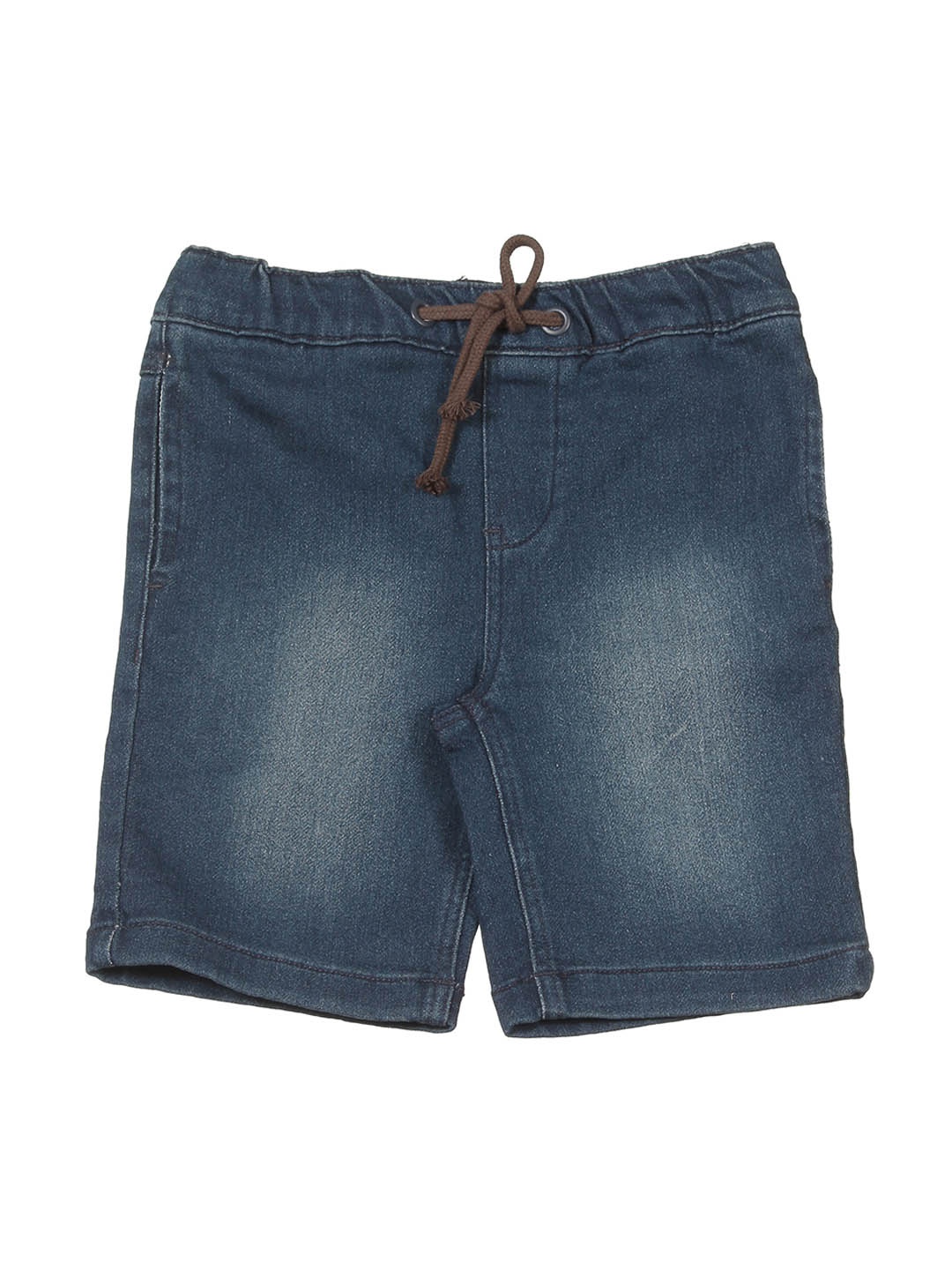 

Lil Lollipop Boys Mid-Rise Washed Pure Cotton Denim Shorts, Navy blue