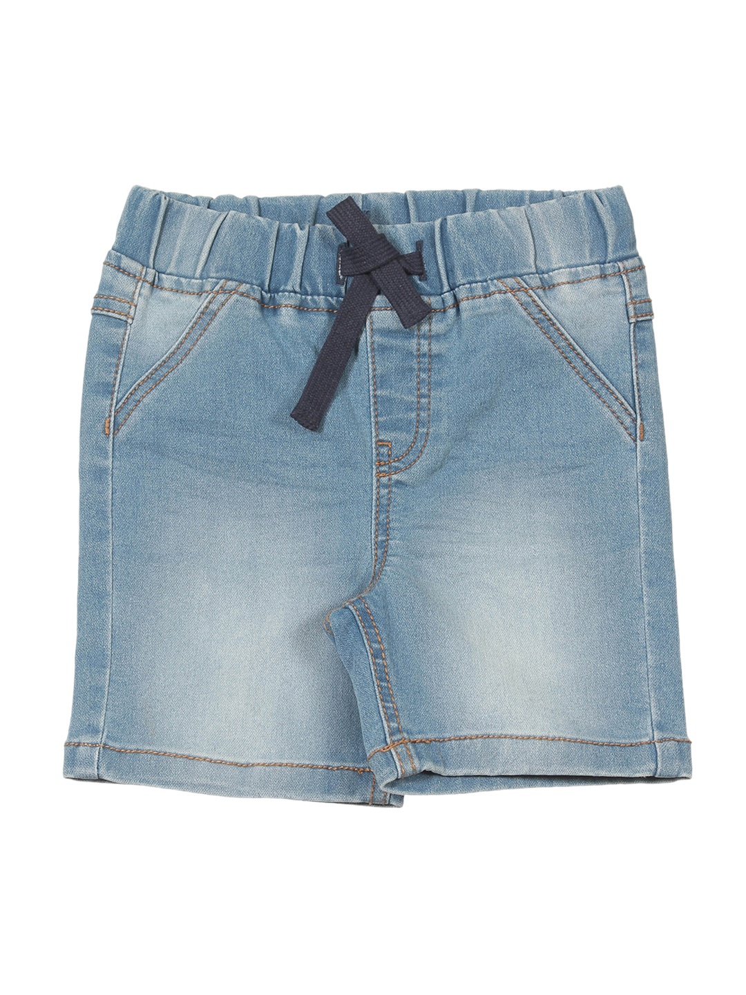 

Lil Lollipop Kids Washed Pure Cotton Denim Shorts, Blue