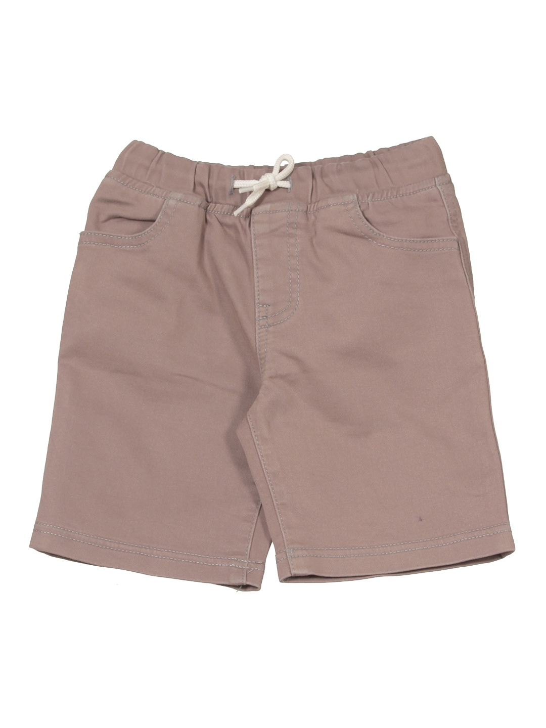 Lil Lollipop Boys Mid-Rise Pure Cotton Denim Shorts, Brown