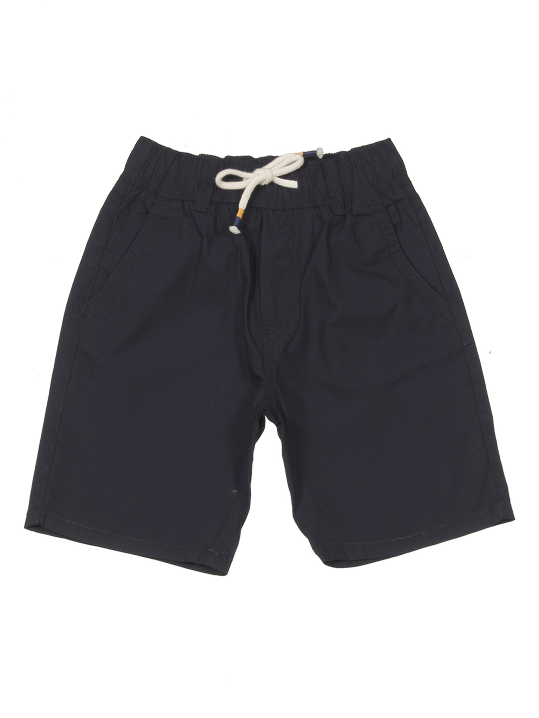 

Lil Lollipop Boys Mid-Rise Pure Cotton Shorts, Navy blue