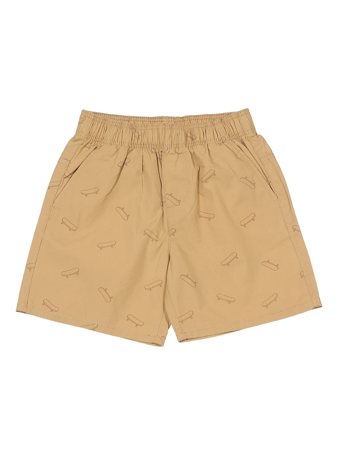 

Lil Lollipop Kids Conversational Printed Pure Cotton Shorts, Brown