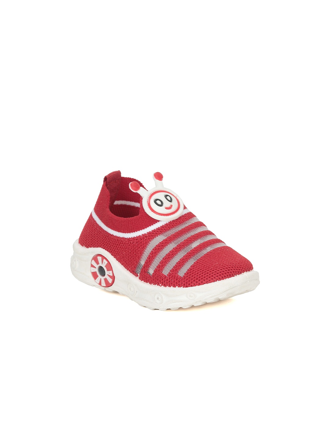 

Lil Lollipop Kids Woven Design Slip-On Musical Chu Chu Shoes, Red