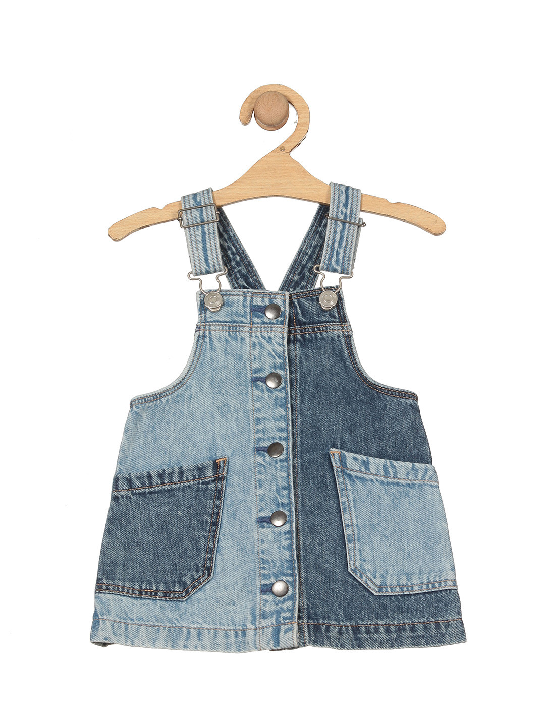 

Lil Lollipop Girls Shoulder Straps Pure Cotton Pinafore Dress, Blue