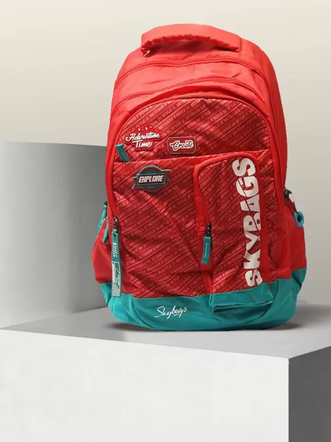 

Skybags Typography Non-Padded Backpack, Coral