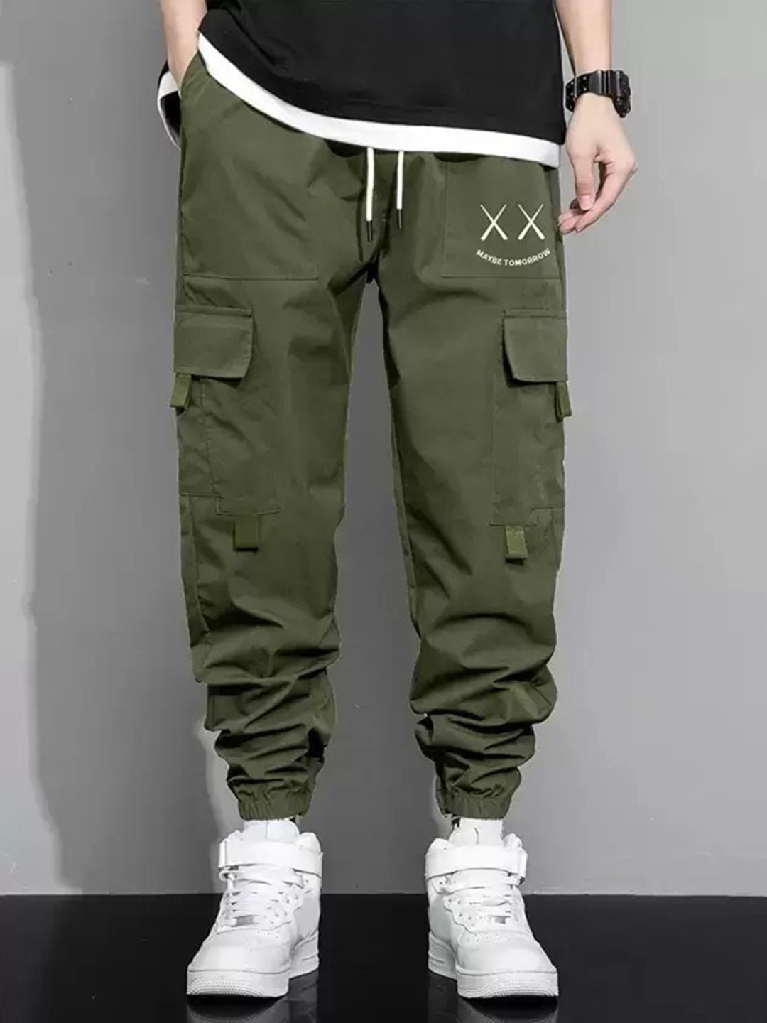 

PLUS 91 Men Mid-Rise Jogger Fit Stretchable Jeans, Green