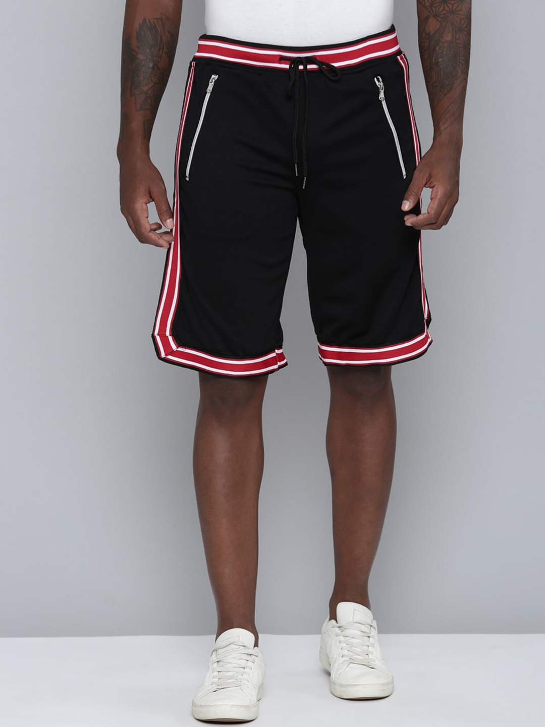 

WAIMEA Men Striped Slim Fit Shorts, Black
