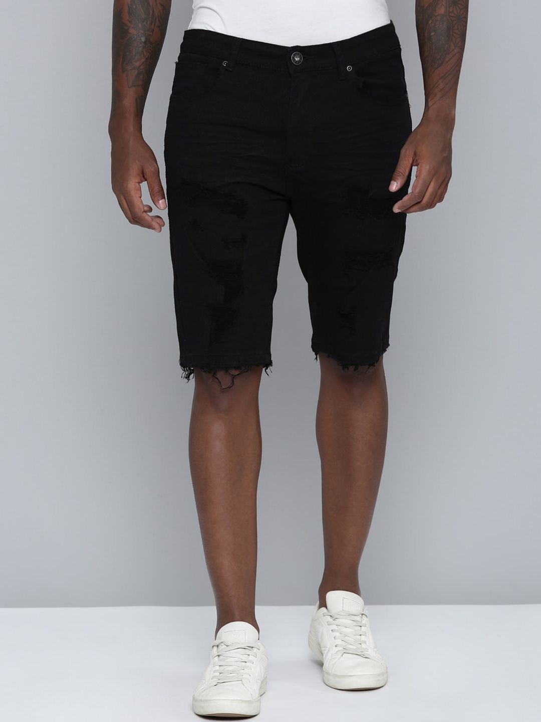 

WAIMEA Knee Length Denim Shorts, Black