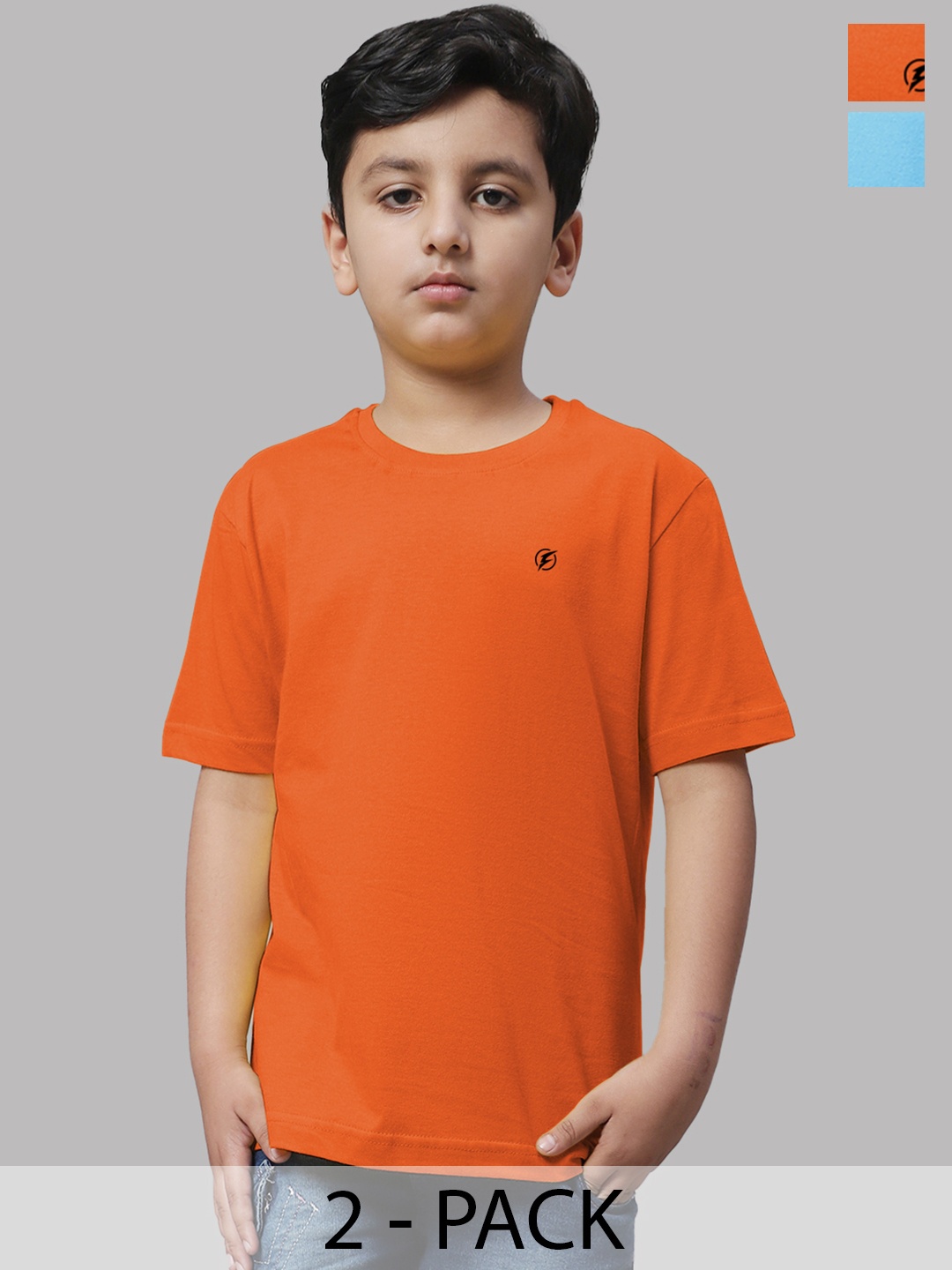 

Friskers Boys Orange 2 V-Neck Pockets T-shirt