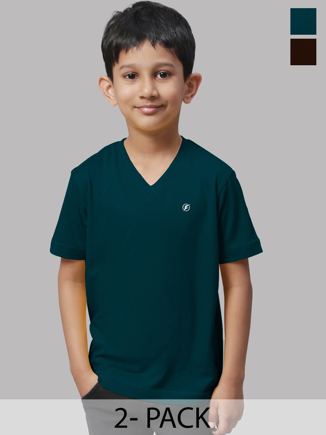 

Friskers Boys Blue 2 V-Neck Pockets T-shirt