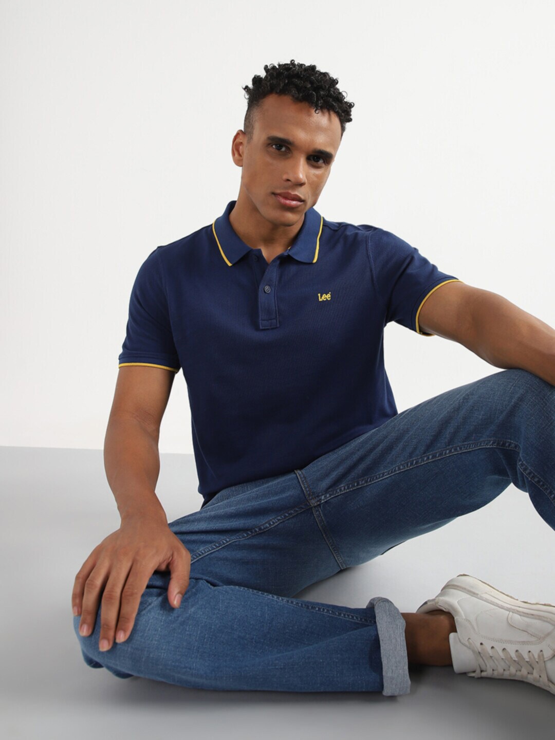 

Lee Polo Collar Slim Fit Cotton T-Shirt, Navy blue