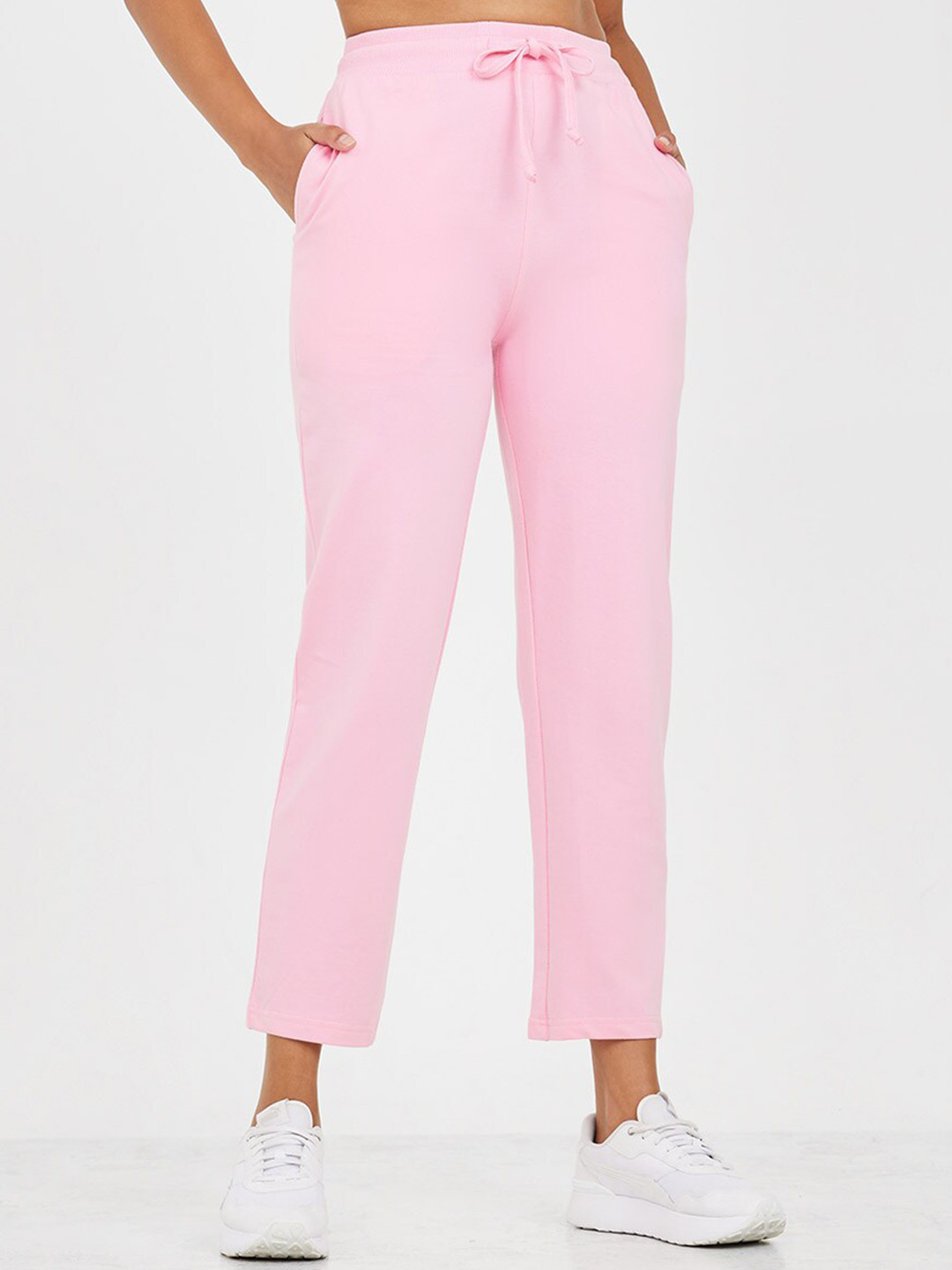 

Styli Women Cotton Track Pants, Pink