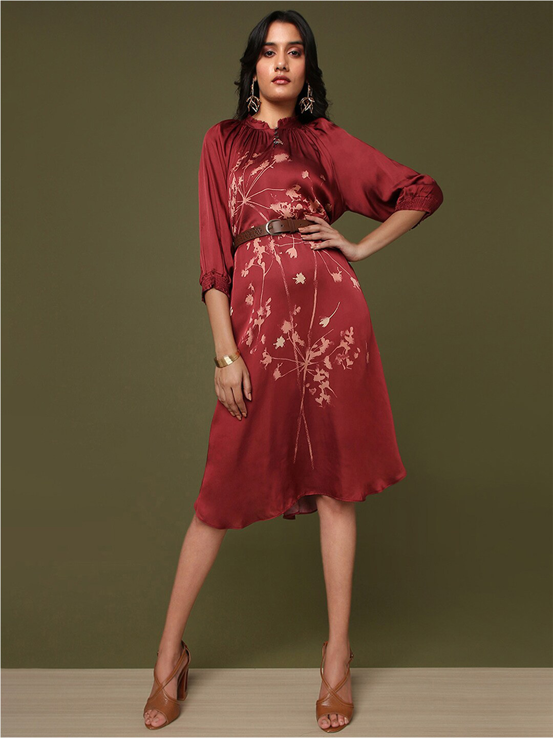 

Marigold Lane Abstract Printed Fit & Flare Dress, Red