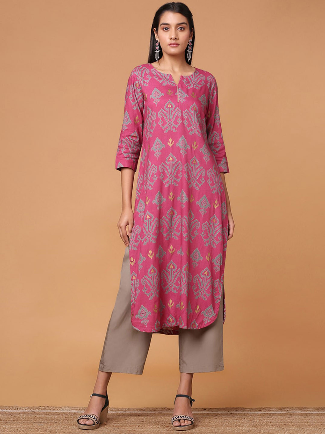 

Marigold Lane Ethnic Motifs Printed Kurta, Pink