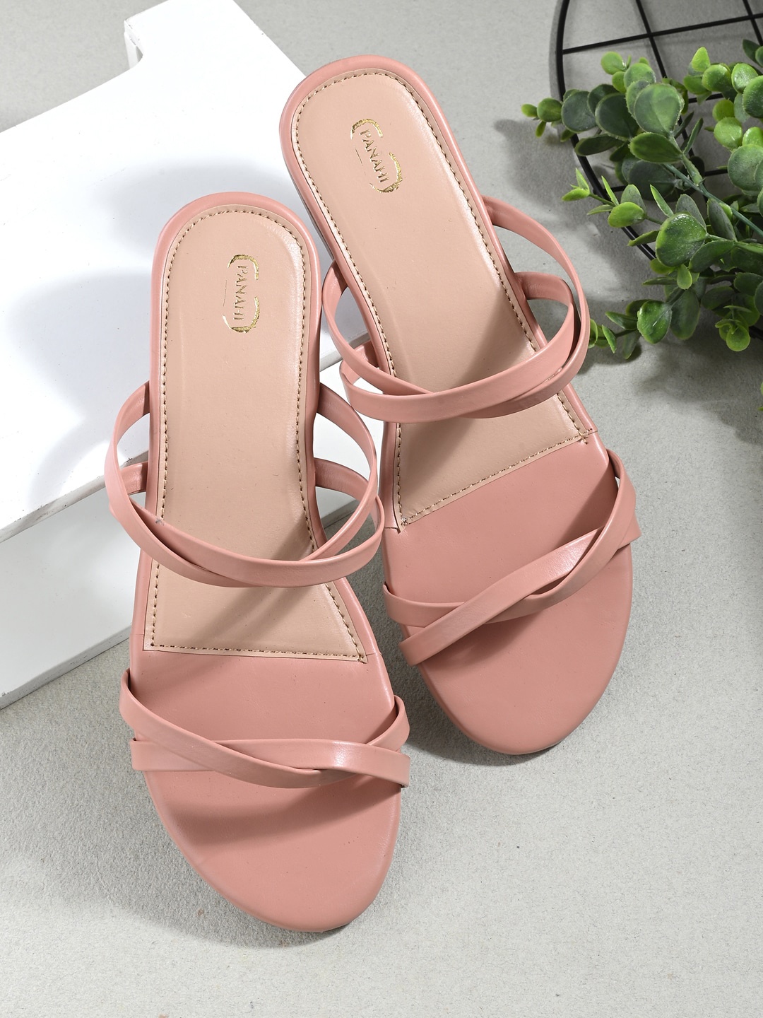 

PANAHI Open Toe Flats, Coral
