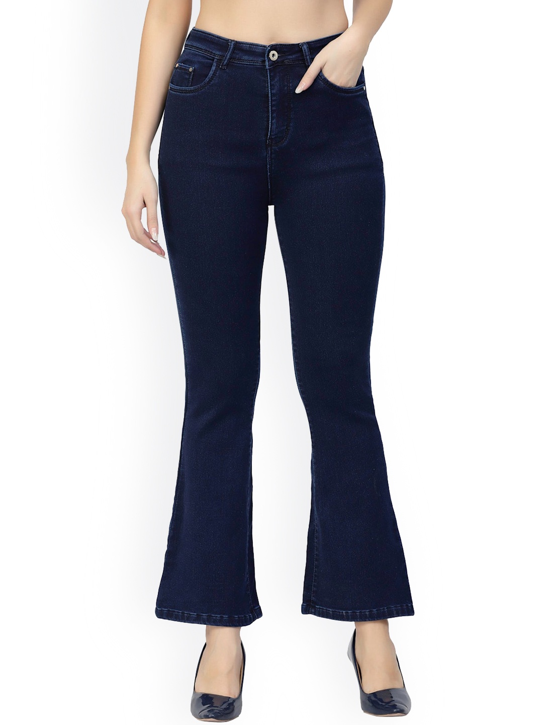 

Westwood Women Skinny Fit High-Rise Bootcut Trousers, Blue