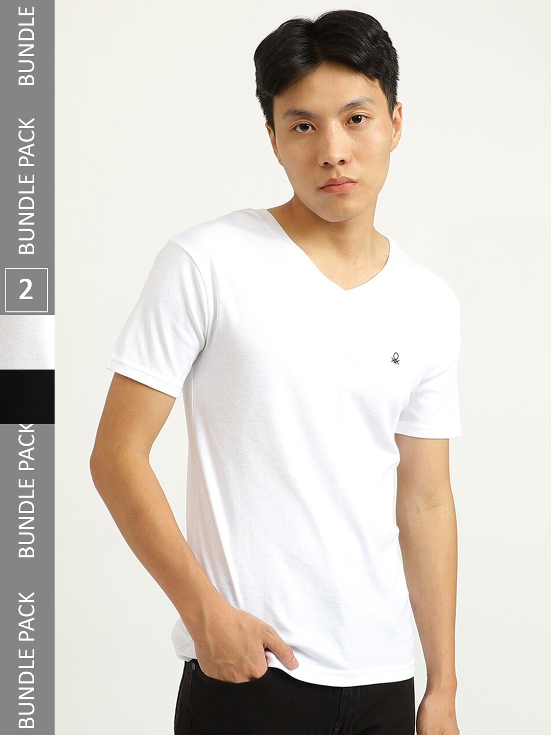 

United Colors of Benetton Pack Of 2 Pure Cotton T-shirts, White