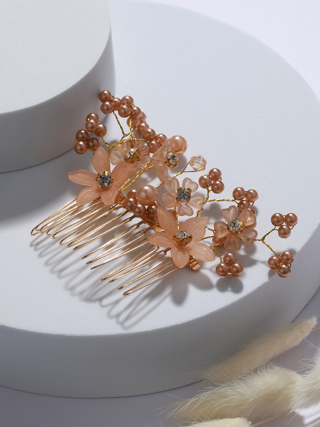 

Jazz and Sizzle Embellished Comb Pin, Gold