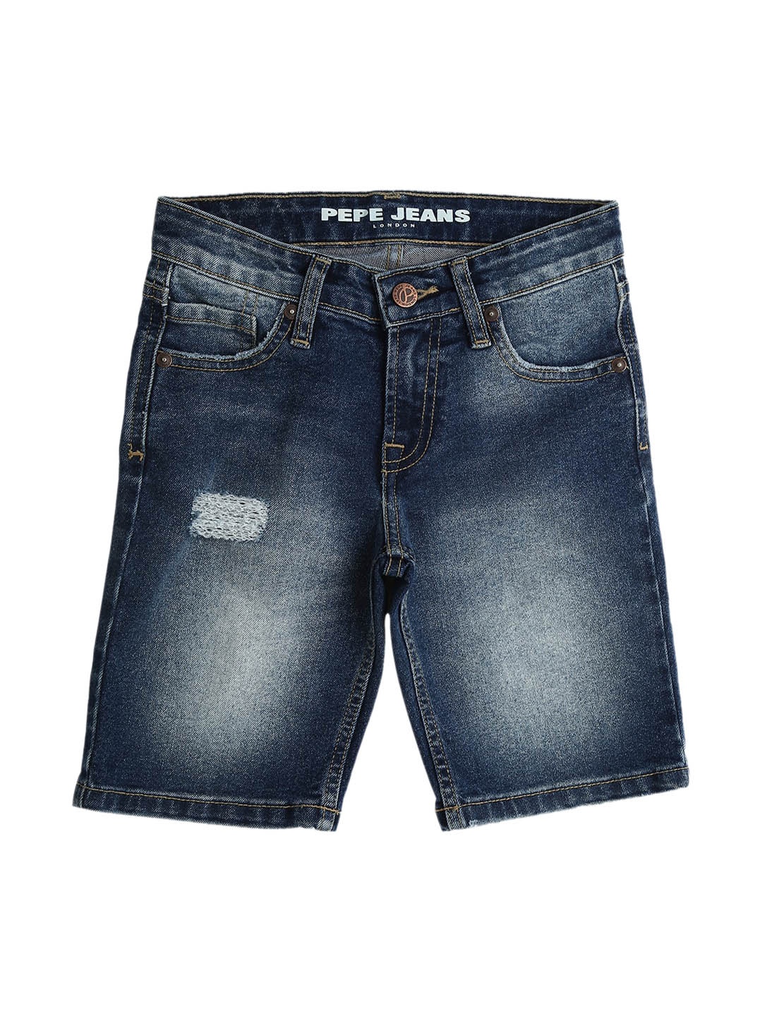 

Pepe Jeans Boys Washed Slim Fit Denim Shorts, Blue