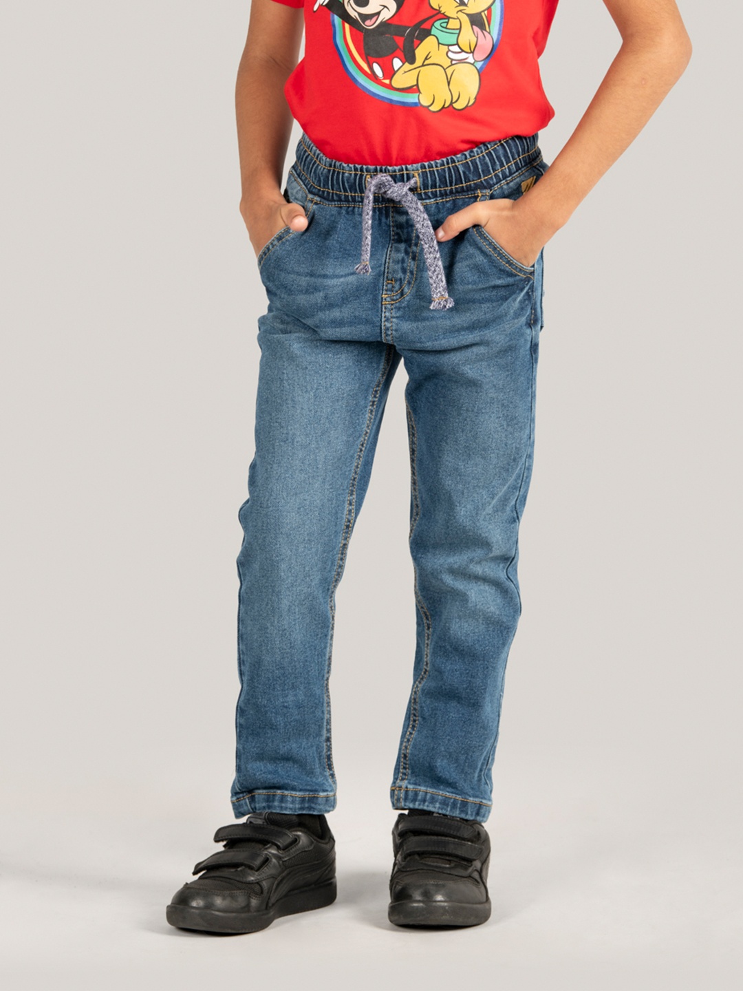 

Zalio Boys Light Fade Stretchable Jeans, Blue