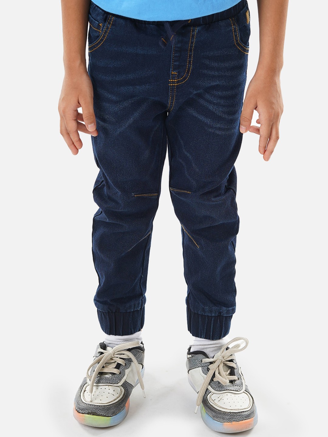 

Zalio Boys Stretchable Pure Cotton Joggers, Navy blue