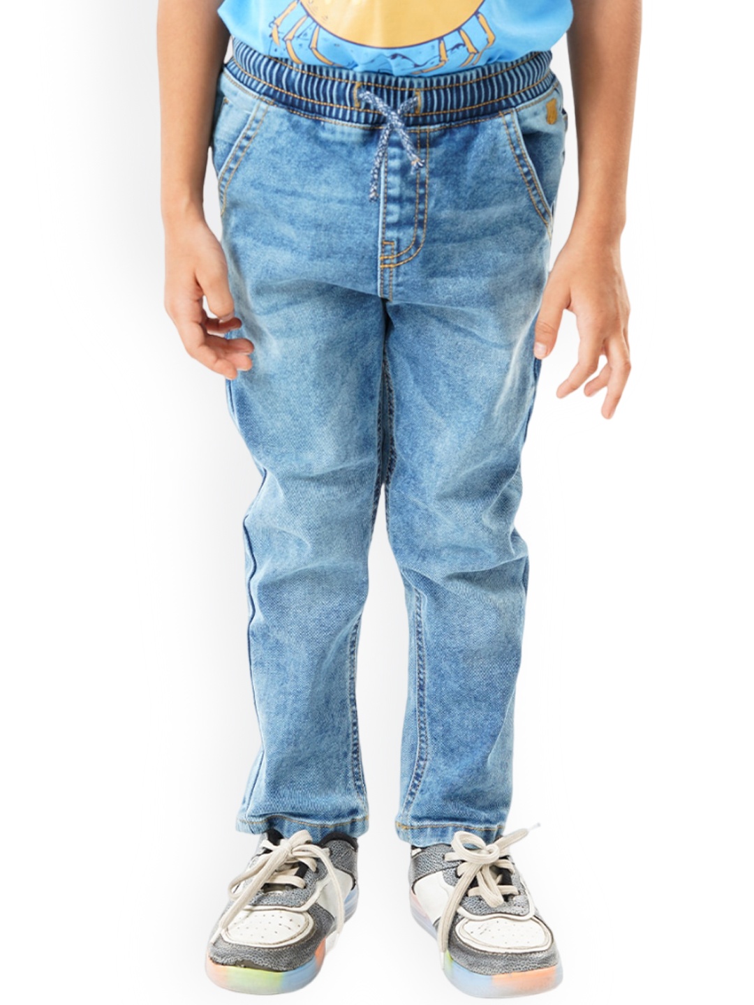 

Zalio Boys Heavy Fade Stretchable Pure Cotton Jeans, Blue