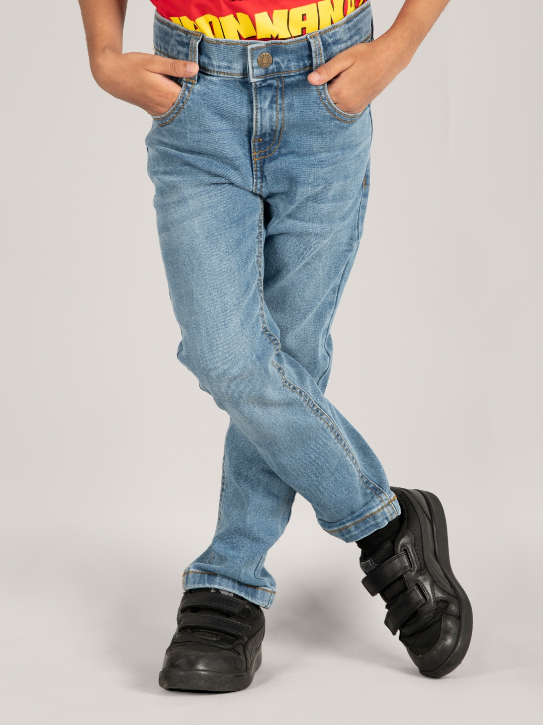 

Zalio Boys Heavy Fade Stretchable Pure Cotton Jeans, Blue