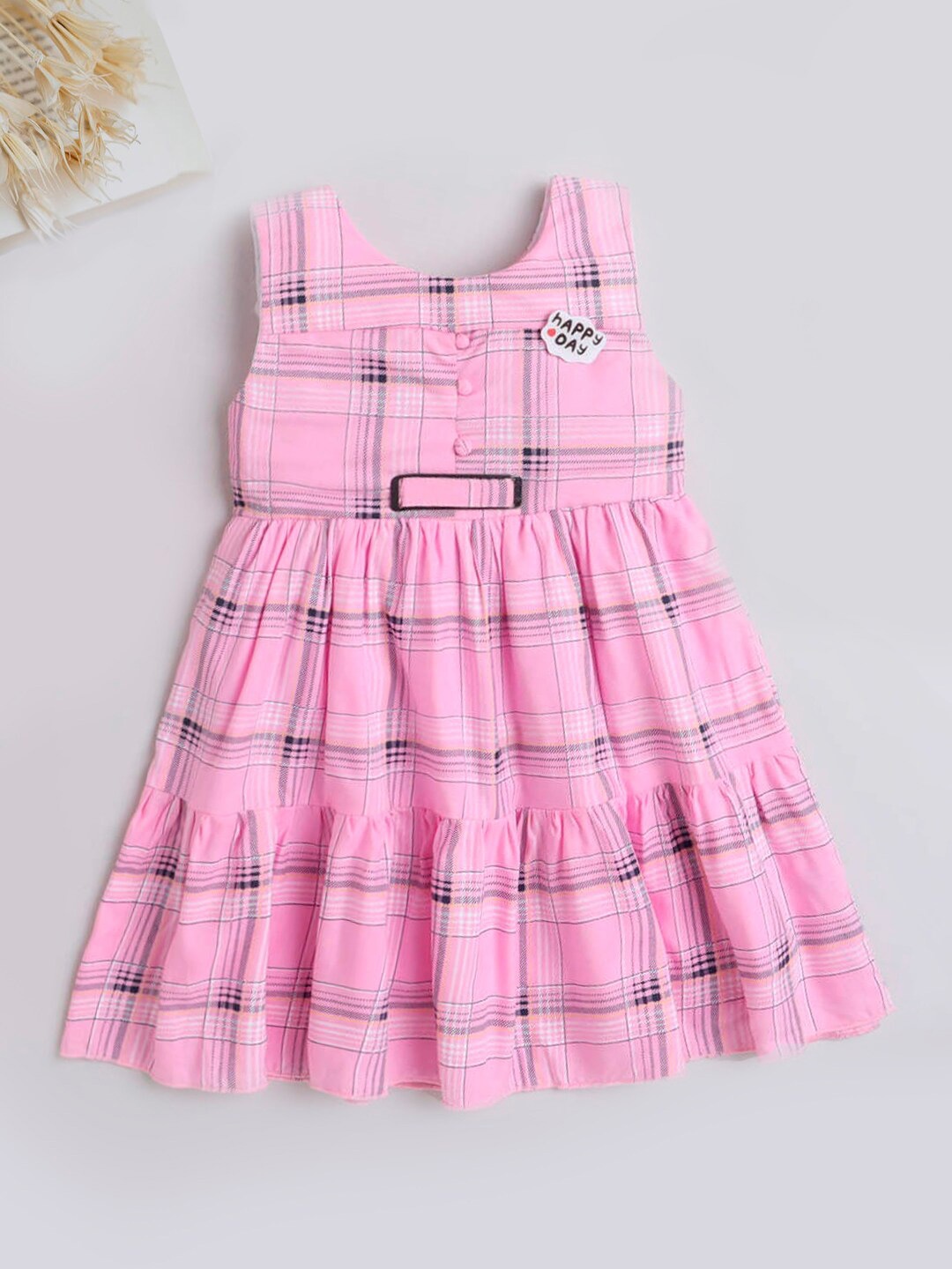 

The Magic Wand Girls Checked A-Line Dress, Pink