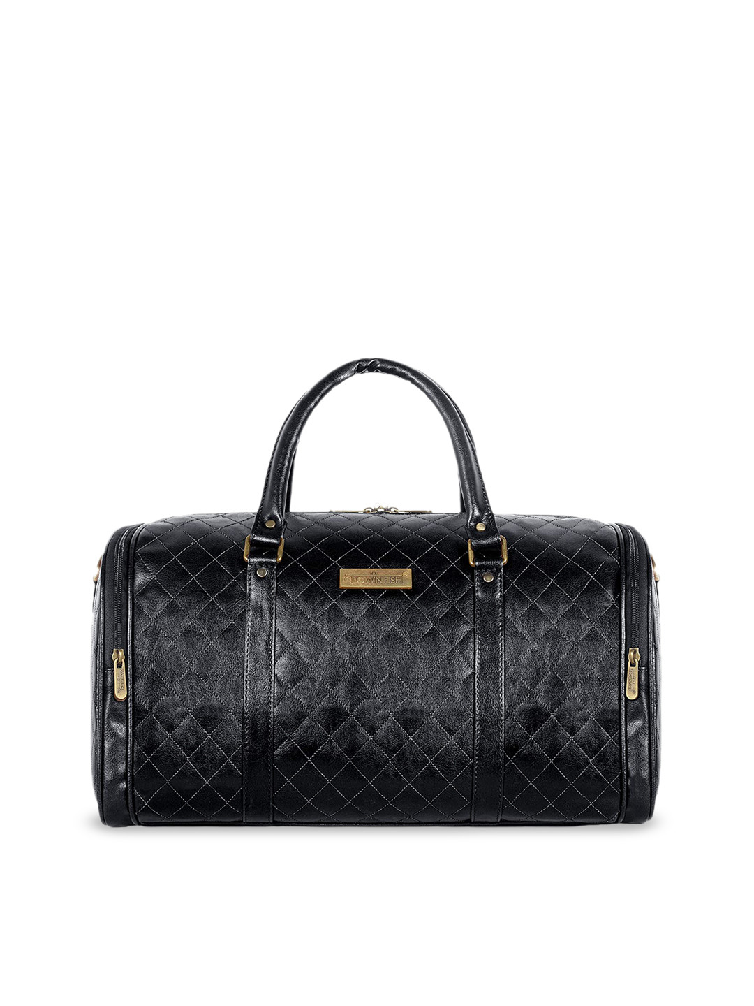 

THE CLOWNFISH Rhombus Design Travel Duffle Bag, Black