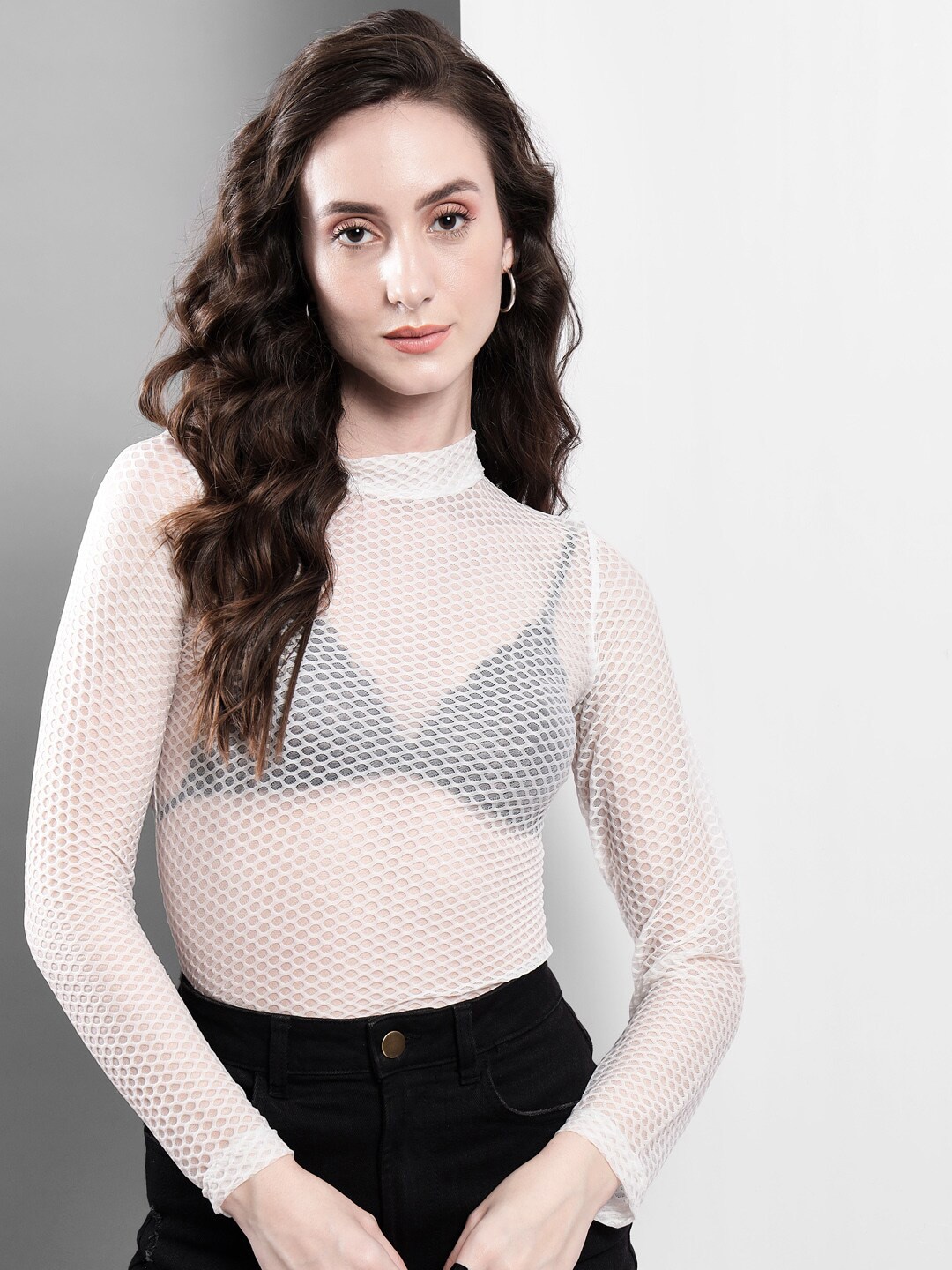 

BAESD Self Design High Neck Top, White